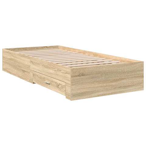 vidaXL Bed Frame Sonoma Oak 90x190 cm Engineered Wood