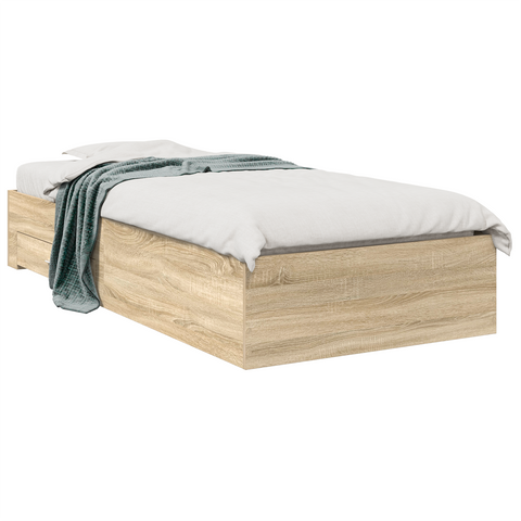 vidaXL Bed Frame Sonoma Oak 90x190 cm Engineered Wood
