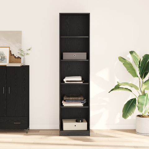 vidaXL Black Oak Wardrobe - 50 x 50 x 200 cm - Made of Engineered Wood