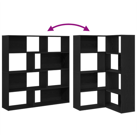 vidaXL Corner Cabinet Black Oak 140x30x140 cm Engineered Wood