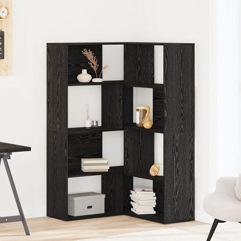 vidaXL Corner Cabinet Black Oak 140x30x140 cm Engineered Wood