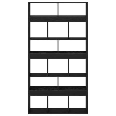 vidaXL Room Divider 2 pcs Black oak 100x33x187,5 cm Engineered wood