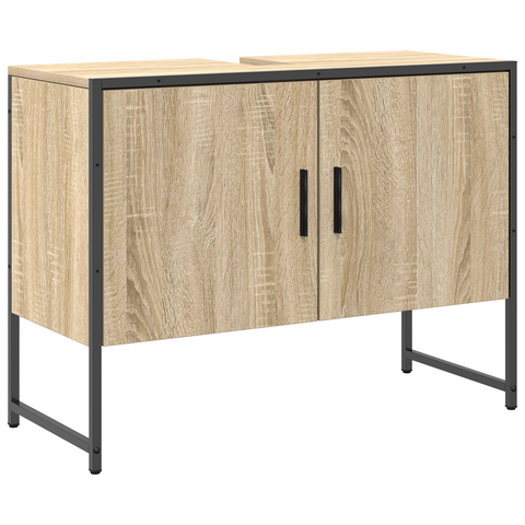 vidaXL 3 Piece Bathroom Furniture Set Sonoma Oak Engineered Wood