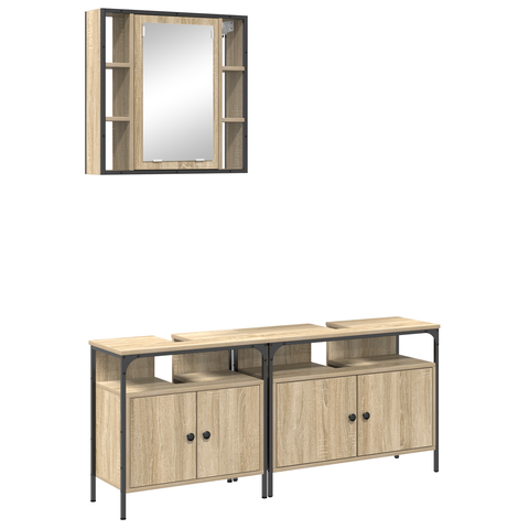 vidaXL Bathroom Cabinet Set 3 pcs Sonoma oak 80 x 30 x 60 cm
