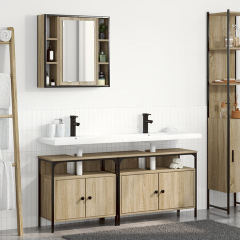 vidaXL Bathroom Cabinet Set 3 pcs Sonoma oak 80 x 30 x 60 cm