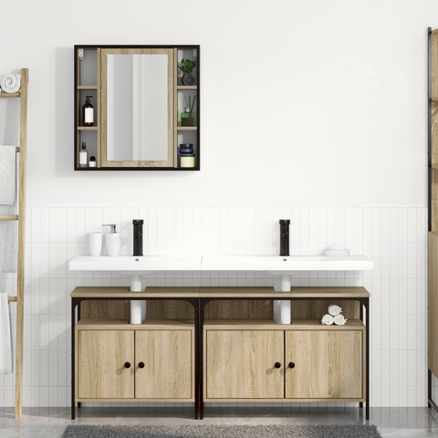 vidaXL Bathroom Cabinet Set 3 pcs Sonoma oak 80 x 30 x 60 cm