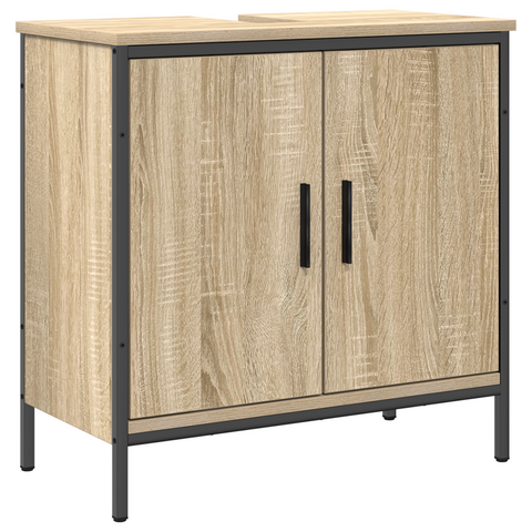 vidaXL 3 Piece Bathroom Furniture Set Sonoma Oak Engineered Wood
