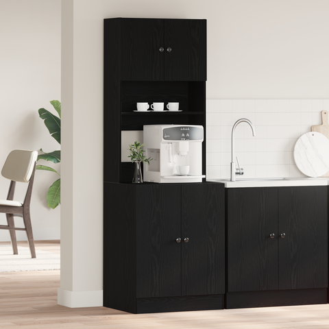 vidaXL Kitchen Cabinet Black Oak 60x50x180 cm Engineered Wood