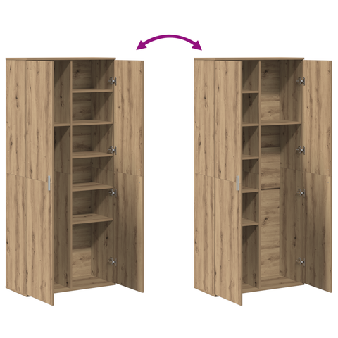 vidaXL Highboard Artisan Oak 80x35x180 cm Engineered Wood