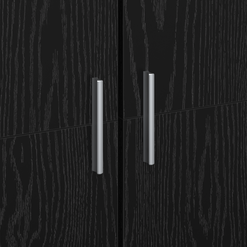 vidaXL Highboard Black Oak 80x35x180 cm Engineered Wood