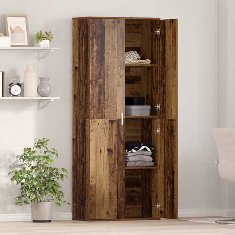 vidaXL Highboard Old Wood 70x35x180 cm Engineered Wood