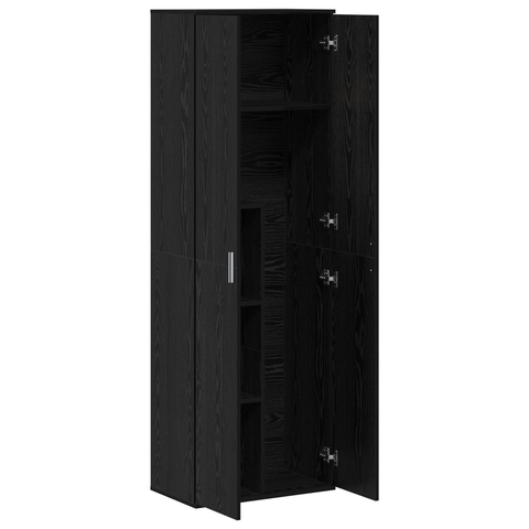 vidaXL Highboard Black Oak 60x35x180 cm Engineered Wood