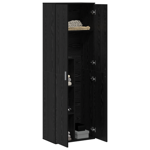vidaXL Highboard Black Oak 60x35x180 cm Engineered Wood
