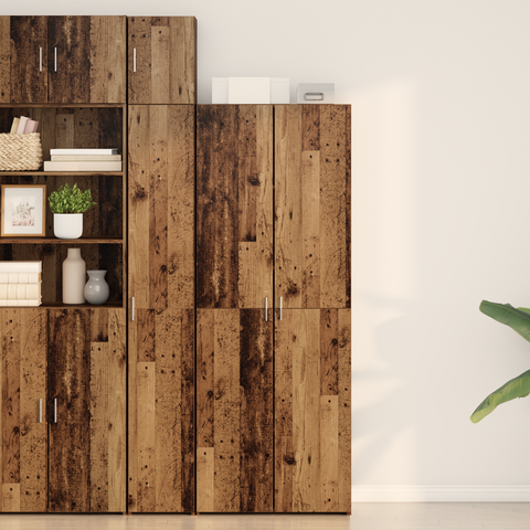 vidaXL Highboard Old Wood 70x42.5x185 cm Engineered Wood
