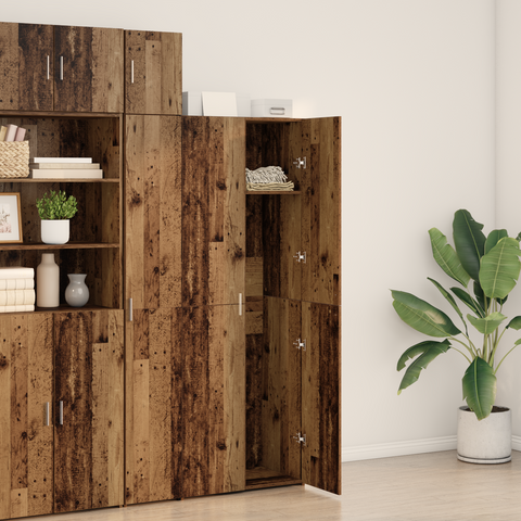 vidaXL Highboard Old Wood 70x42.5x185 cm Engineered Wood