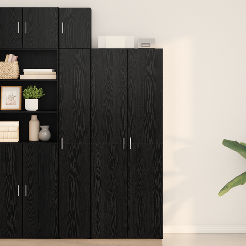 vidaXL Highboard Black Oak 70x42.5x185 cm Engineered Wood