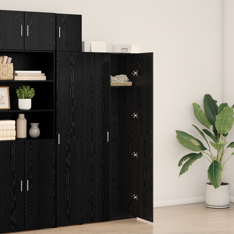 vidaXL Highboard Black Oak 70x42.5x185 cm Engineered Wood
