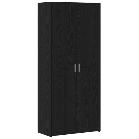 vidaXL Highboard Black Oak 40x42.5x185 cm Engineered Wood