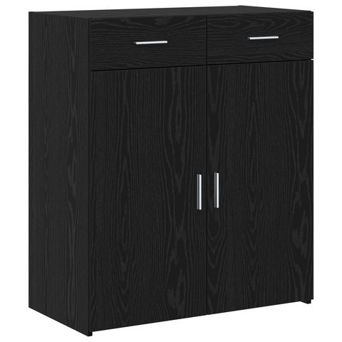 vidaXL Storage Cabinet Black Oak 80x42.5x93.5 cm Engineered Wood