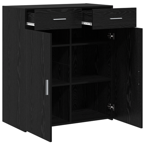 vidaXL Storage Cabinet Black Oak 80x42.5x93.5 cm Engineered Wood