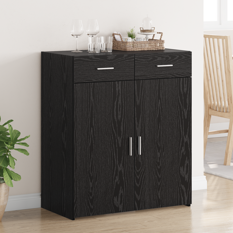 vidaXL Storage Cabinet Black Oak 80x42.5x93.5 cm Engineered Wood