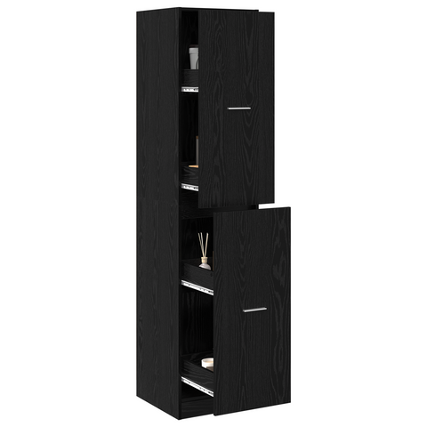 vidaXL Apothecary cabinet Black Oak 40x41x174.5 cm Engineered Wood