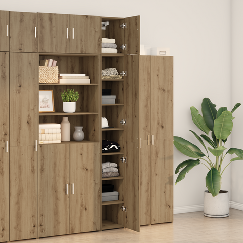 vidaXL Slim Storage Cabinet Artisan Oak 30x42.5x225 cm Engineered Wood