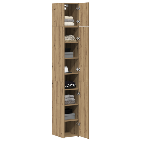 vidaXL Slim Storage Cabinet Artisan Oak 30x42.5x225 cm Engineered Wood