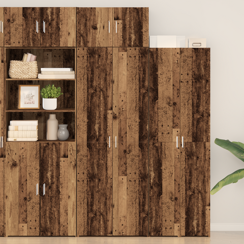 vidaXL Storage Cabinet Old Wood 70x42.5x225 cm Engineered Wood