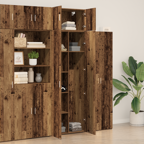 vidaXL Storage Cabinet Old Wood 70x42.5x225 cm Engineered Wood
