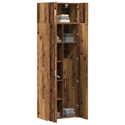 vidaXL Storage Cabinet Old Wood 70x42.5x225 cm Engineered Wood