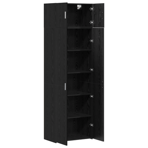 vidaXL Storage Cabinet Black Oak 70x42.5x225 cm Engineered Wood