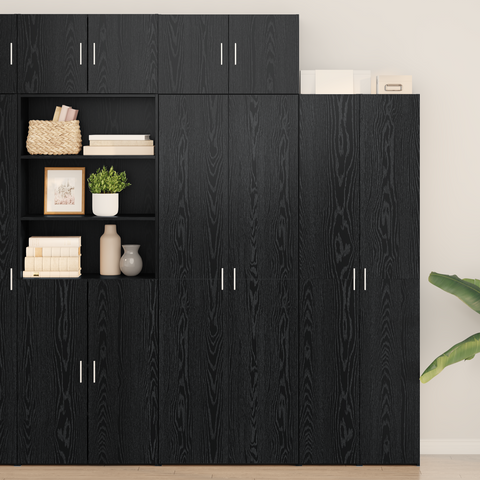vidaXL Storage Cabinet Black Oak 70x42.5x225 cm Engineered Wood