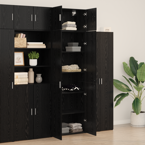 vidaXL Storage Cabinet Black Oak 70x42.5x225 cm Engineered Wood