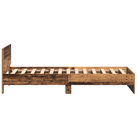 vidaXL Bed Frame with Headboard Old Wood 100 x 200 cm Solid Pine wood