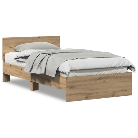 vidaXL Bed Frame with Headboard Artisan Oak 100 x 200 cm