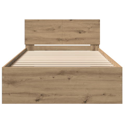 vidaXL Bed Frame with Headboard Artisan Oak 100 x 200 cm