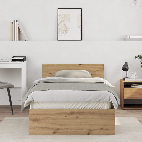 vidaXL Bed Frame with Headboard Artisan Oak 100 x 200 cm