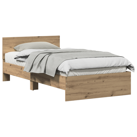 vidaXL Bed Frame with Headboard Artisan Oak 100 x 200 cm