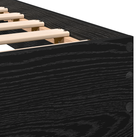 vidaXL Bed Frame with Headboard Black Oak 100 x 200 cm Engineered wood