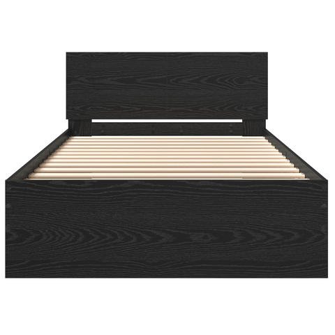 vidaXL Bed Frame with Headboard Black Oak 100 x 200 cm Engineered wood