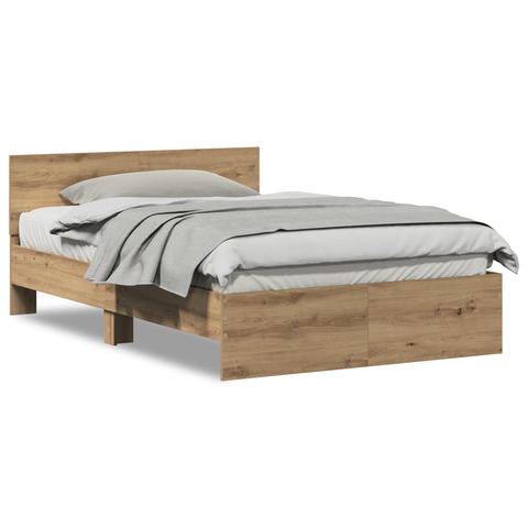 vidaXL Bed Frame with Headboard Artisan Oak 120 x 190 cm