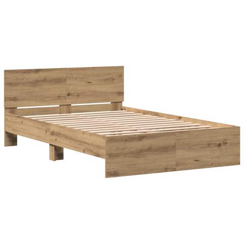 vidaXL Bed Frame with Headboard Artisan Oak 120 x 190 cm