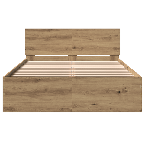 vidaXL Bed Frame with Headboard Artisan Oak 120 x 190 cm