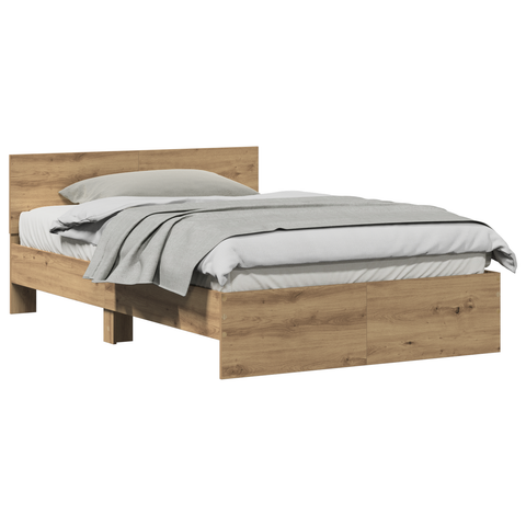 vidaXL Bed Frame with Headboard Artisan Oak 120 x 190 cm