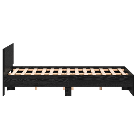 vidaXL Bed Frame with Headboard Black Oak 120 x 190 cm Wood