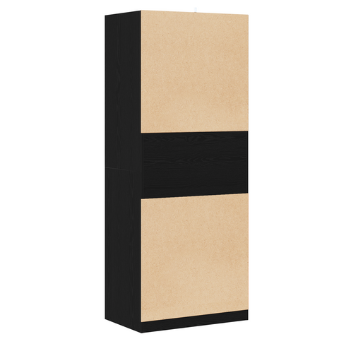 vidaXL Wardrobe Black Oak Set of 2 Black oak Engineered wood