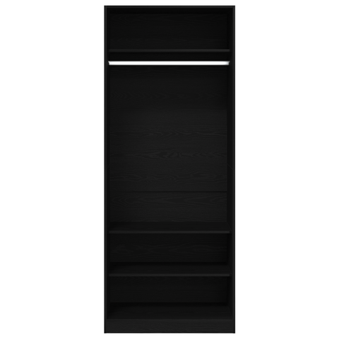vidaXL Wardrobe Black Oak Set of 2 Black oak Engineered wood