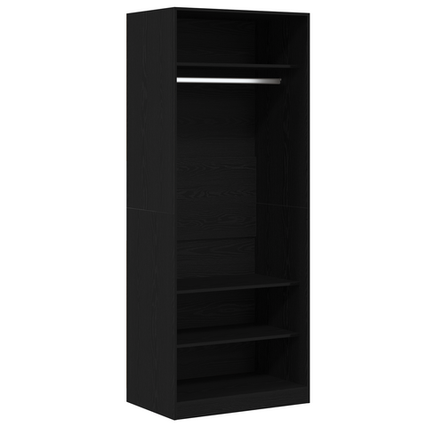 vidaXL Wardrobe Black Oak Set of 2 Black oak Engineered wood