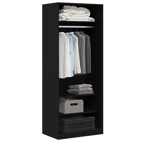 vidaXL Wardrobe Black Oak Set of 2 Black oak Engineered wood